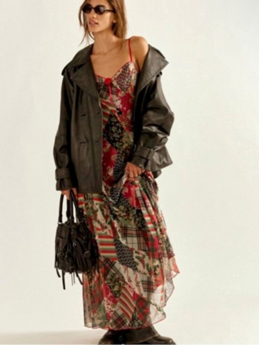 FREE PEOPLE Tis the Season Patchwork Maxi Dress Size 6 NWT
